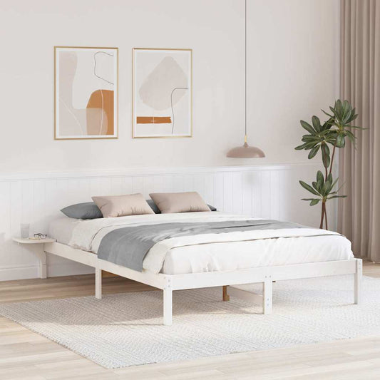 Bed Frame with Bedside Tables White 150 x 200 cm White