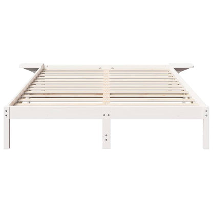 Bed Frame with Bedside Tables White 150 x 200 cm White