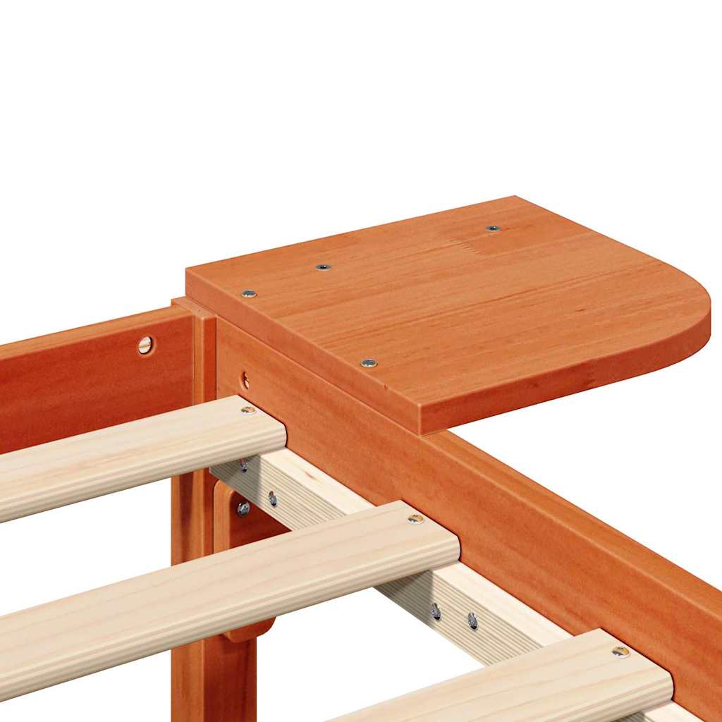 Bed Frame Wax Brown 150 x 200 cm Solid Pine Wood