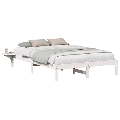 Bed Frame White 140 x 200 cm Solid Pine Wood