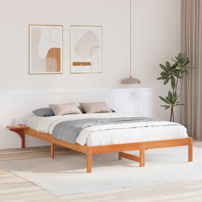 Bed Frame with Bedside Tables Brown 140 x 200 cm Wax brown