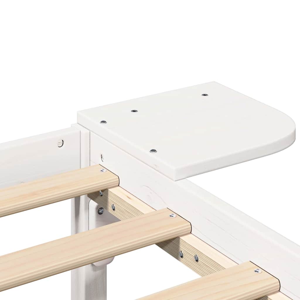 Bed Frame White 120 x 200 cm Solid Pine Wood