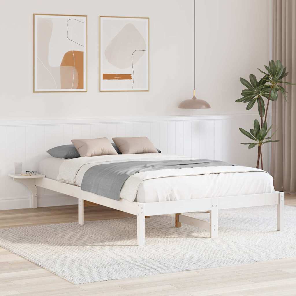 Bed Frame White 120 x 200 cm Solid Pine Wood