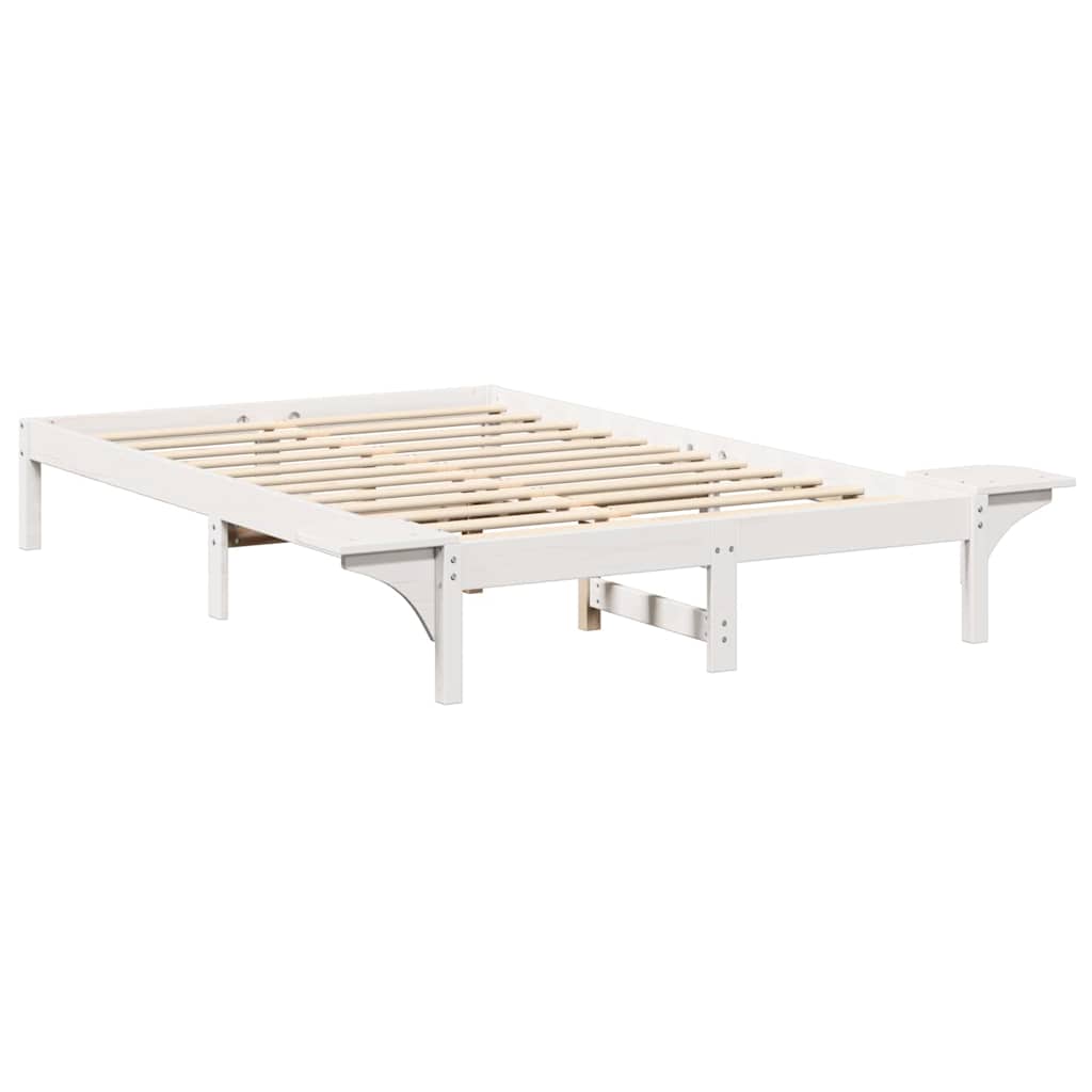 Bed Frame White 120 x 200 cm Solid Pine Wood