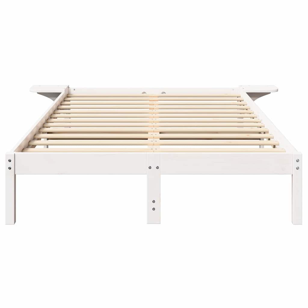 Bed Frame White 120 x 200 cm Solid Pine Wood