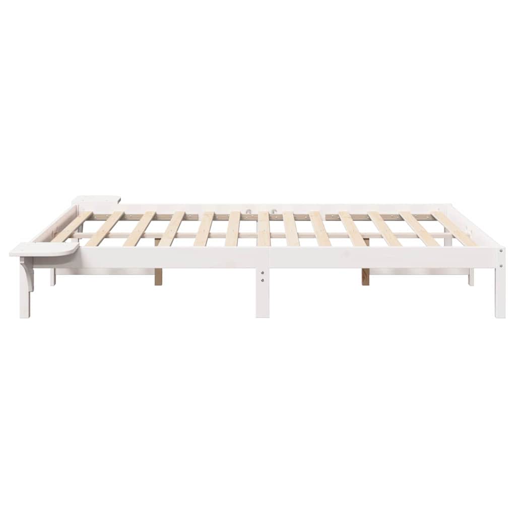 Bed Frame White 120 x 200 cm Solid Pine Wood