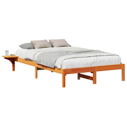 Bed Frame Wax Brown 120 x 200 cm Solid Pine Wood