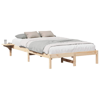 Bed Frame Natural 120 x 190 cm Solid Pine Wood