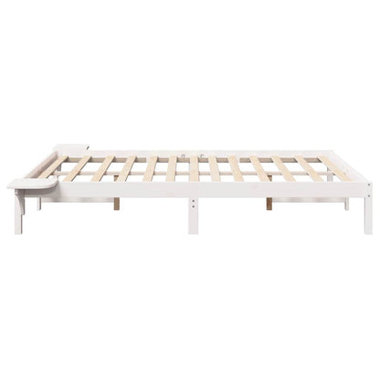 Bed Frame with Bedside Tables White 120 x 190 cm White