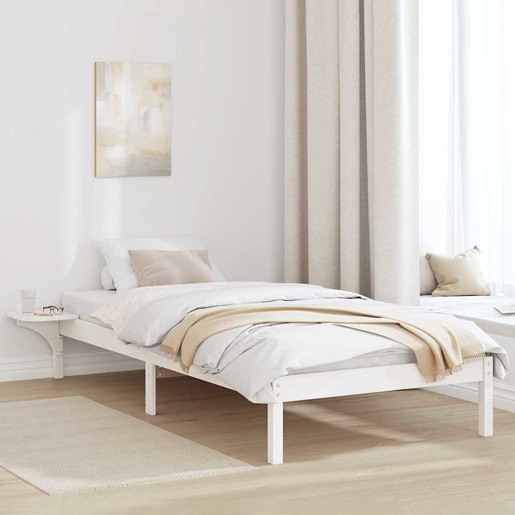 Bed Frame with Bedside Tables White 90 x 200 cm White