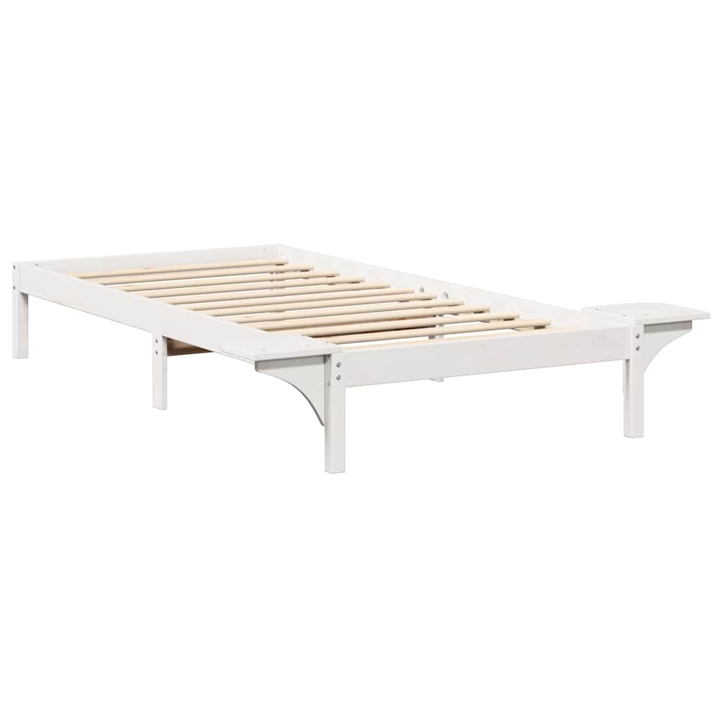 Bed Frame with Bedside Tables White 90 x 190 cm White