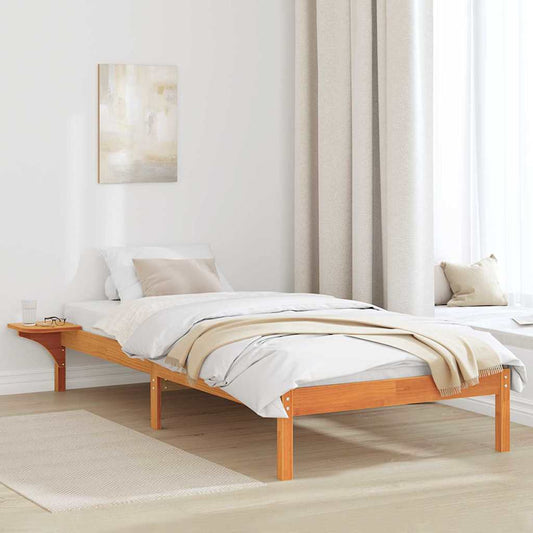 Bed Frame with Bedside Tables Brown 90 x 190 cm Wax brown