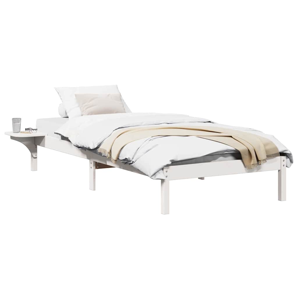 Bed Frame with Bedside Tables White 75 x 190 cm White