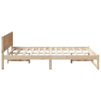 Bed Frame with Headboard Natural 120 x 200 cm Solid Pine Wood