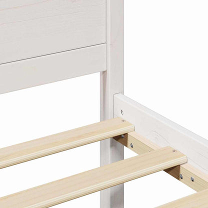 Bed Frame with Headboard White 100 x 200 cm Solid Pine Wood