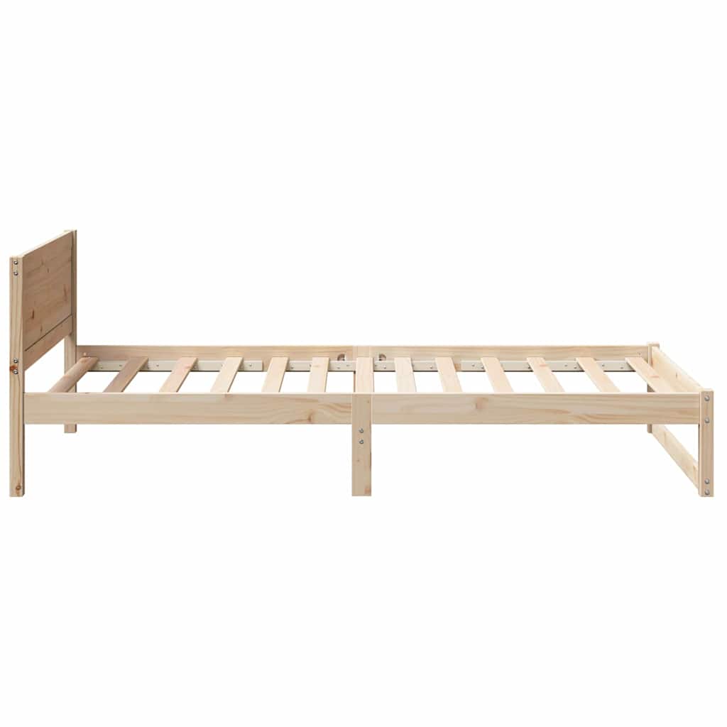 Bed Frame with Headboard Natural 80 x 200 cm Solid Pine Wood