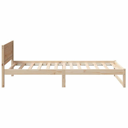 Bed Frame with Headboard Natural 75 x 190 cm Solid Pine Wood