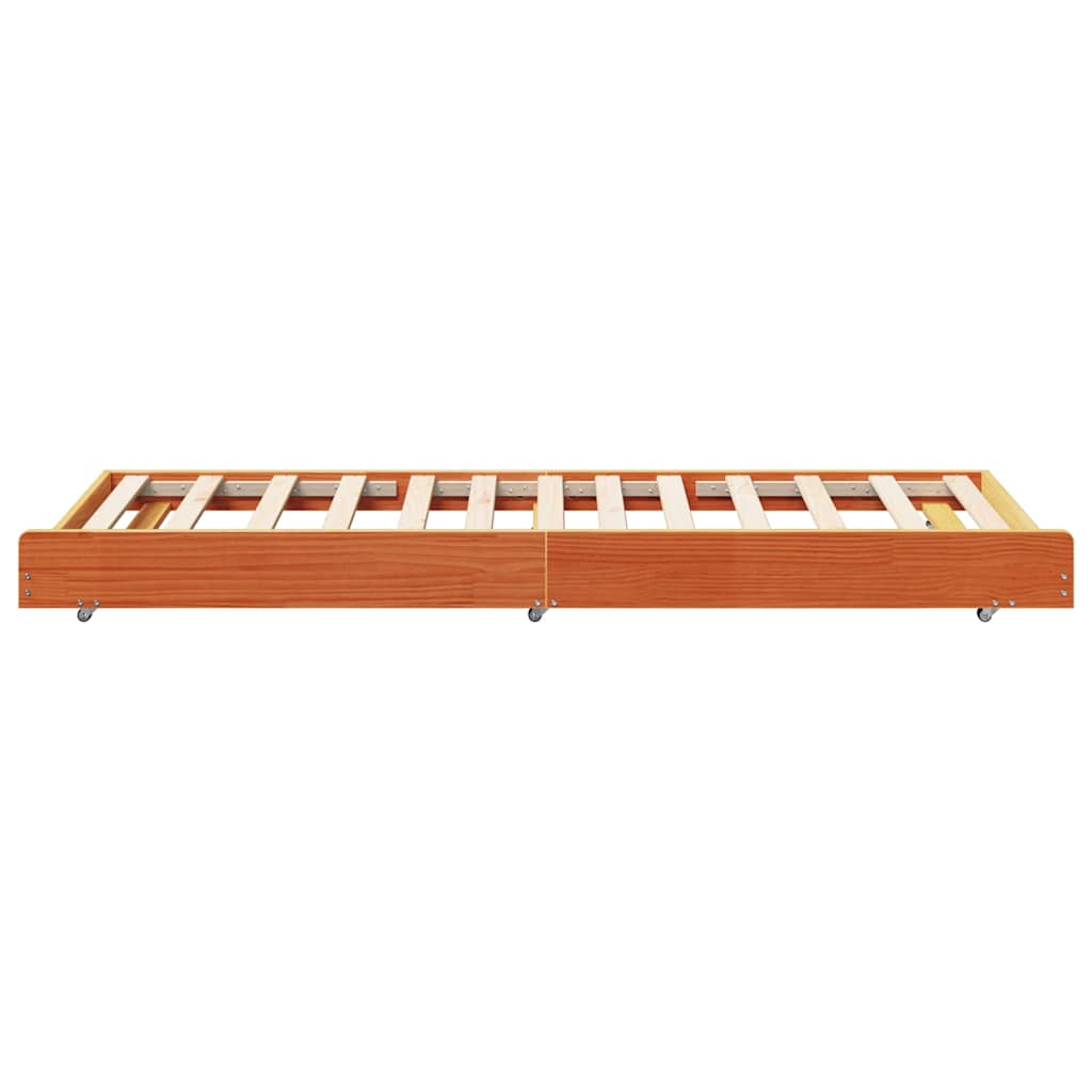 Bed Frame Wax Brown 75 x 190 cm Solid Pine Wood