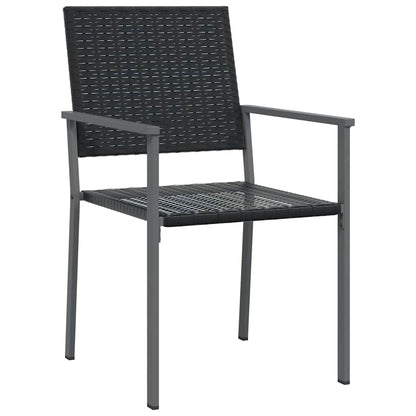 Garden Dining Set 3 pcs Black PE Rattan
