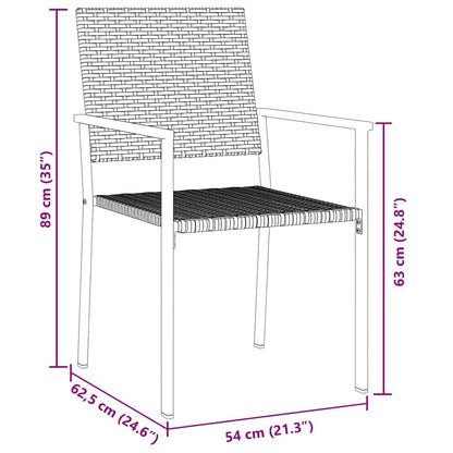 Garden Dining Set 5 pcs Black PE Rattan