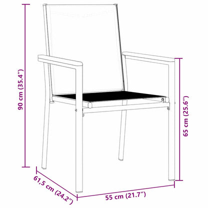 Garden Dining Set 5 pcs Black Powder-coated Steel