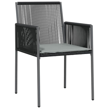 Garden Dining Set 5 pcs Black PE Rattan