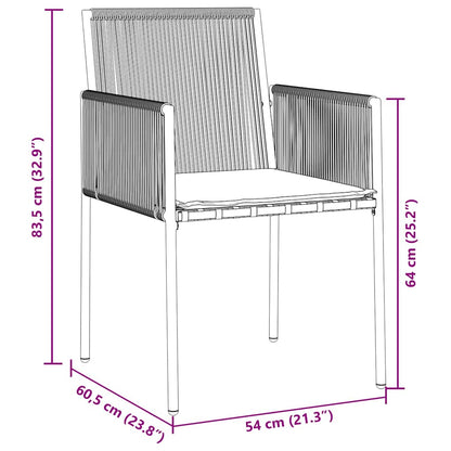 Garden Dining Set 5 pcs Black PE Rattan