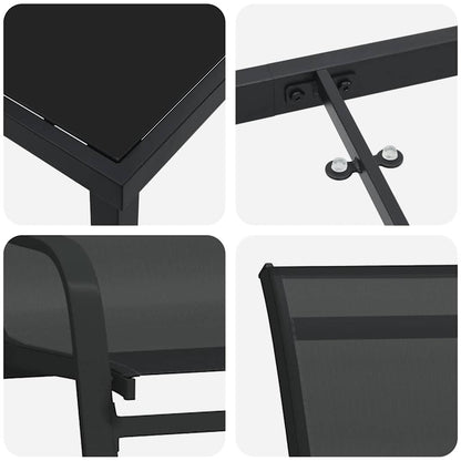 Garden Dining Set 5 pcs Black Powder-coated Steel
