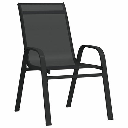 Garden Dining Set 5 pcs Black Powder-coated Steel