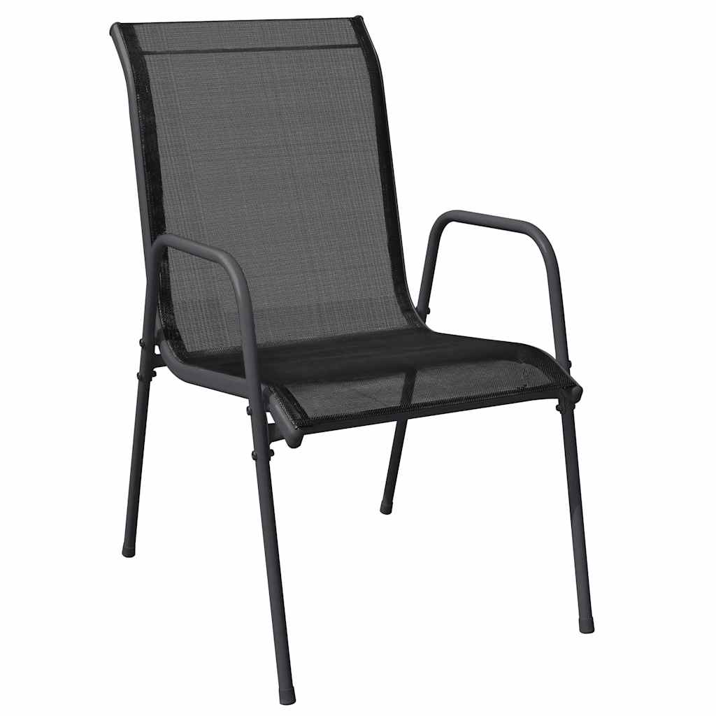 Garden Dining Set 5 pcs Black Powder-Coated Steel