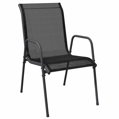 Garden Dining Set 7 pcs Black Powder-Coated Steel