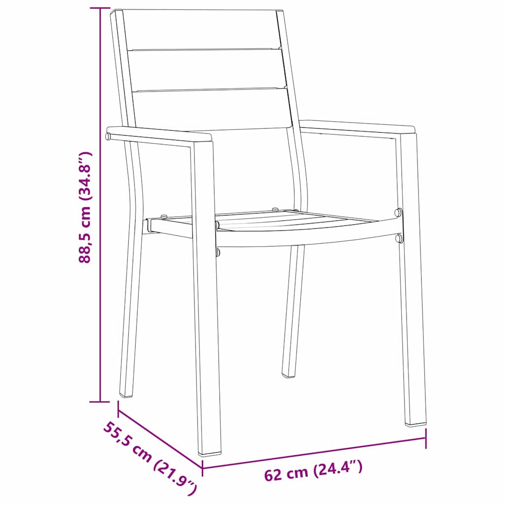 Garden Dining Set 3 pcs Black Powder-Coated Steel