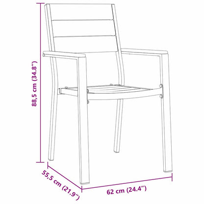 Garden Dining Set 5 pcs Black Powder-Coated Steel