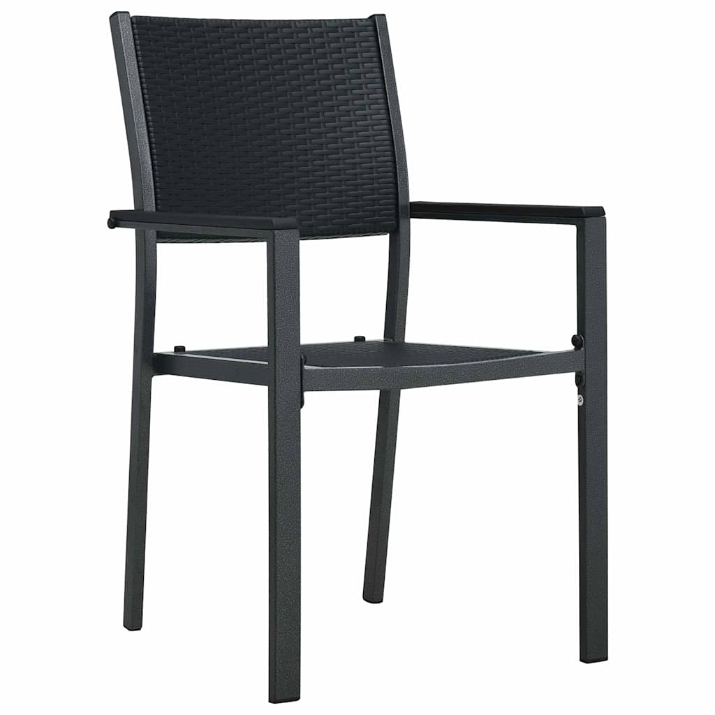 Garden Dining Set 7 pcs Black Powder-Coated Steel