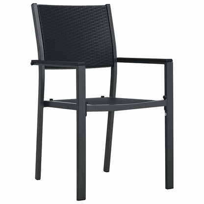 Garden Dining Set 7 pcs Black Powder-Coated Steel