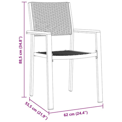 Garden Dining Set 7 pcs Black Powder-Coated Steel