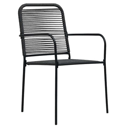 Garden Dining Set 7 pcs Black Powder-Coated Steel
