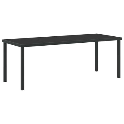 Garden Dining Set 9 pcs Black Powder-Coated Steel