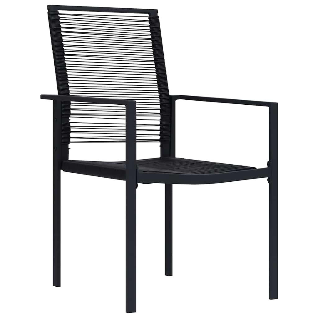 Garden Dining Set 9 pcs Black Powder-Coated Steel