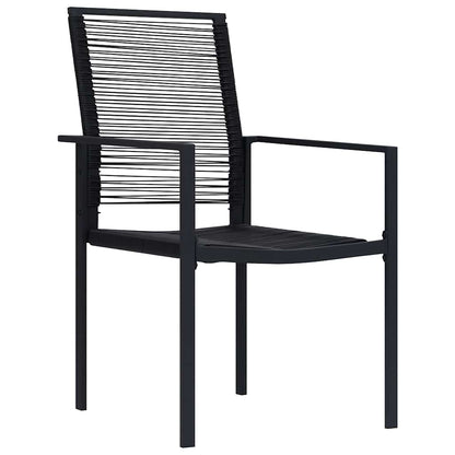 Garden Dining Set 9 pcs Black Powder-Coated Steel
