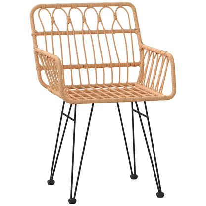 Garden Dining Set 5 pcs Brown Powder-Coated Steel