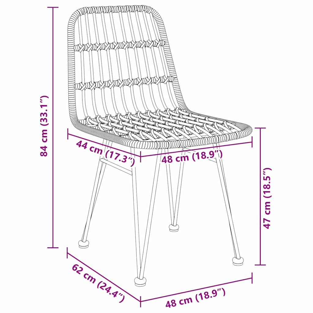 Garden Dining Set 7 pcs Brown Powder-Coated Steel
