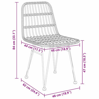 Garden Dining Set 7 pcs Brown Powder-Coated Steel
