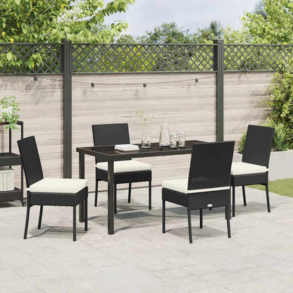 Garden Dining Set 5 pcs Black Powder-Coated Steel