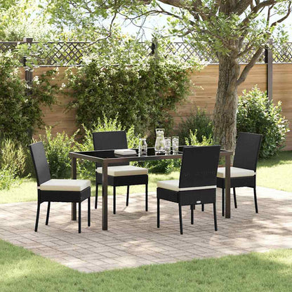 Garden Dining Set 5 pcs Black Powder-Coated Steel