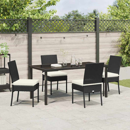 Garden Dining Set 5 pcs Black Powder-Coated Steel