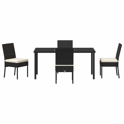 Garden Dining Set 5 pcs Black Powder-Coated Steel