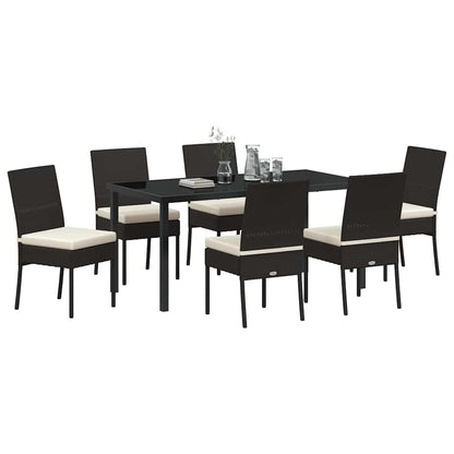 Garden Dining Set 7 pcs Black Powder-Coated Steel