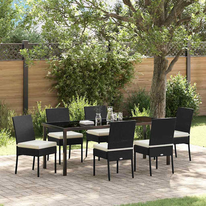 Garden Dining Set 7 pcs Black Powder-Coated Steel