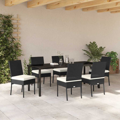 Garden Dining Set 7 pcs Black Powder-Coated Steel